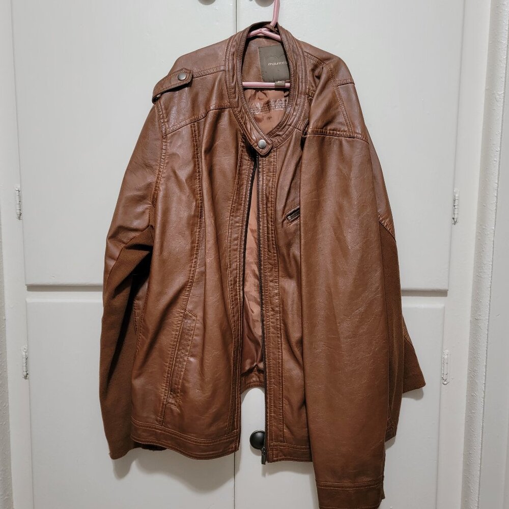 Brown faux leather jacket